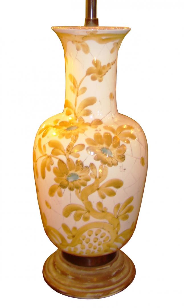 Large Porcelain Modern Oriental Floral Table Lamp Base